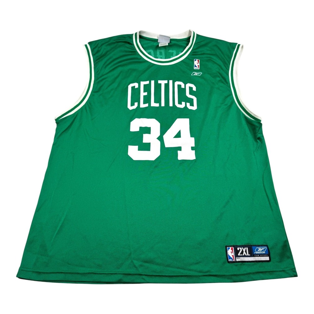 Vintage Boston Celtics Jersey Mens 2XL Green NBA Basketball Pierce 34 Reebok
